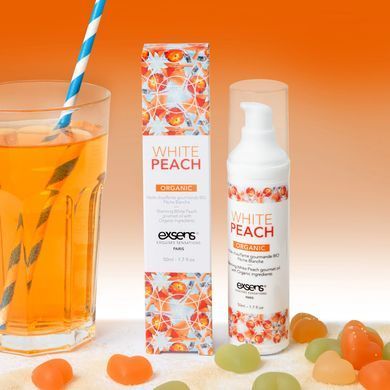 Массажное масло EXSENS Organic White Peach 50 мл разогревающее, без сахара, без парабенов, съедобное SO2381 фото