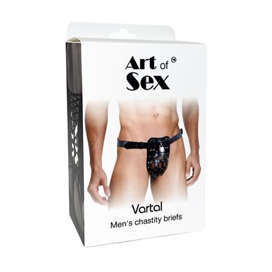 Мужской пояс верности Art of Sex - Vartal, натуральная кожа SO8518 фото