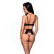 Комплект белья Passion TASMINA SET L/XL black, лиф, высокие трусики с корсетом сзади SO8490 фото 2