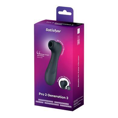 Вакуумний кліторальний стимулятор Satisfyer Pro 2 Generation 3 with Liquid Air Dark Grey SO8402 фото