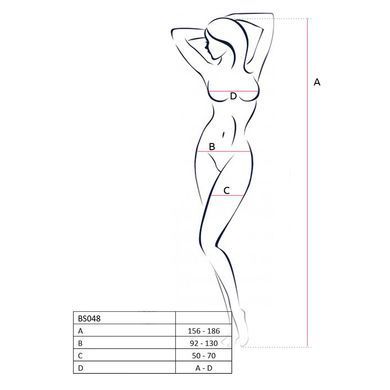 Бодистокинг Passion BS048 white, комбинезон, имитация колгот и открытого топа PBS048W фото