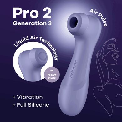 Вакуумный клиторальный стимулятор Satisfyer Pro 2 Generation 3 with Liquid Air Lilac SO8403 фото