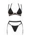 Комплект белья Obsessive Selinne 3-pcs set M/L Black, бюстгальтер, стринги пояс для чулок SO8668 фото 3