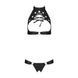 Комплект из экокожи Passion Malwia Set with Open Bra 6XL/7XL black, топ и трусики с люверсами SO7101 фото 3