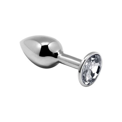 Металлическая анальная пробка с кристаллом Alive Mini Metal Butt Plug White M SO6003 фото