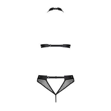 Белье с открытым доступом Passion MOONLIGHT SET L/XL black топ, стринги SO8451 фото