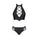 Комплект из экокожи Passion Nancy Bikini 4XL/5XL black, бра и трусики с имитацией шнуровки SO7102 фото 3