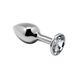 Металева анальна пробка з кристалом Alive Mini Metal Butt Plug White M SO6003 фото 1