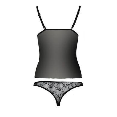 Комплект белья MELISSA SET black XXL/XXXL - Passion: лиф-сорочка со шнуровкой и трусики EL15906 фото
