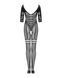 Сетчатый бодистокинг с имитацией подвязок Obsessive Bodystocking G329 S/M/L, black, с доступом SO7693 фото 4