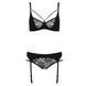 Комплект белья PAULINE SET black S/M - Passion: стрэпы: лиф, стринги и пояс для чулок EL15805 фото 5