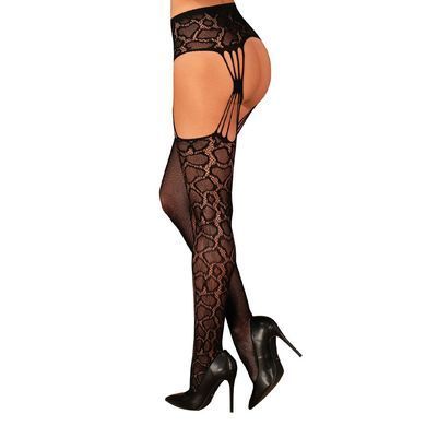 Еротичні колготки-бодістокінг Obsessive Garter stockings S821 S/M/L, імітація панчіх і пояса для пан SO8162 фото