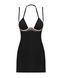 Сорочка Obsessive Selinne chemise & thong XL/2XL Black, стринги, двойные бретели SO8672 фото 3