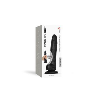 Реалістичний фалоімітатор Strap-On-Me Sliding Skin Realistic Dildo Black - S, ефект рухливої шкіри SO6252 фото Реалістичний фалоімітатор Strap-On-Me Sliding Skin Realistic Dildo Black - S, ефект рухливої шкіри SO6252 фото
