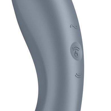 Вакуумний стимулятор з вібрацією Satisfyer Curvy Trinity 1 Bluegrey, іграшка 3в1 SO8408 фото