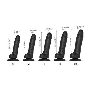 Реалістичний фалоімітатор Strap-On-Me Sliding Skin Realistic Dildo Black - S, ефект рухливої шкіри SO6252 фото Реалістичний фалоімітатор Strap-On-Me Sliding Skin Realistic Dildo Black - S, ефект рухливої шкіри SO6252 фото