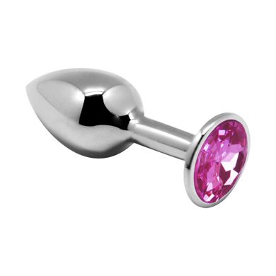 Металлическая анальная пробка с кристаллом Alive Mini Metal Butt Plug Pink L SO6008 фото