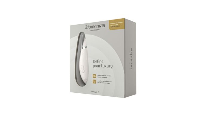 Вакуумный клиторальный стимулятор Womanizer Premium 2 - Grey, функции Autopilot и Smart Silence SO8751 фото