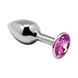 Металлическая анальная пробка с кристаллом Alive Mini Metal Butt Plug Pink L SO6008 фото 1