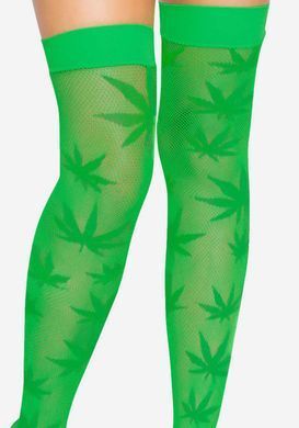 Панчохи Leg Avenue 420 Net thigh highs Green SO9160 фото