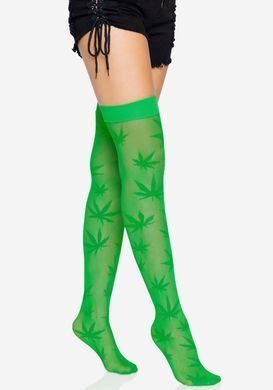 Панчохи Leg Avenue 420 Net thigh highs Green SO9160 фото