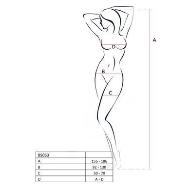 Бодістокінг Passion BS053 white, комбінезон, імітація панчох і пояса PBS053W фото