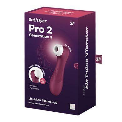 Вакуумный клиторальный стимулятор Satisfyer Pro 2 Generation 3 with Liquid Air Wine Red SO7772 фото