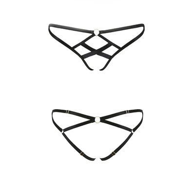Трусики зі стреп Passion Exclusive Nicky Thong XXL/XXXL, чорні SO7648 фото