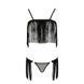 Комплект белья KASSANDRA SET OpenBra black L/XL - Passion Exclusive: лиф из бахромы, трусики-юбка PS26301 фото 5