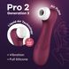 Вакуумный клиторальный стимулятор Satisfyer Pro 2 Generation 3 with Liquid Air Wine Red SO7772 фото 2