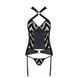 Сетчатый комплект с узором Hima Corset black L/XL - Passion, корсет с халтером, подвязки, трусики SO5349 фото 5