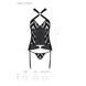 Сетчатый комплект с узором Hima Corset black L/XL - Passion, корсет с халтером, подвязки, трусики SO5349 фото 7