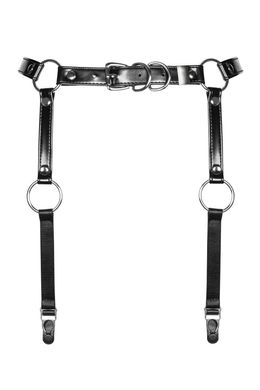 Гартери Obsessive A741 garter belt black O/S, штучна шкіра SO7854 фото