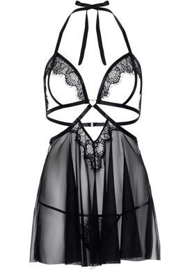 Пеньюар Leg Avenue Lace and mesh babydoll & panty Black S SO9163 фото