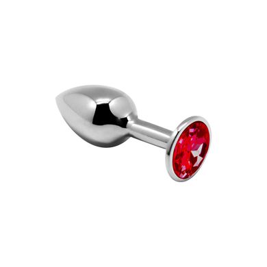 Металева анальна пробка з кристалом Alive Mini Metal Butt Plug Red S SO6010 фото