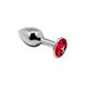 Металлическая анальная пробка с кристаллом Alive Mini Metal Butt Plug Red S SO6010 фото 1