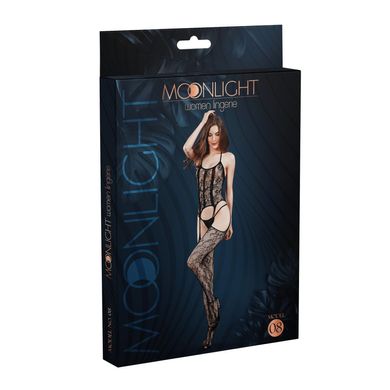 Бодістокінг з доступом Moonlight Model 08 XS-L Black, імітація корсета та панчіх на підв’язках SO6341 фото