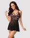 Эротический кружевной комплект с сеточкой Obsessive 838-BAB-1 babydoll & thong black L/XL, черный, п SO7182 фото 1