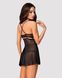 Эротический кружевной комплект с сеточкой Obsessive 838-BAB-1 babydoll & thong black L/XL, черный, п SO7182 фото 2