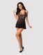Эротический кружевной комплект с сеточкой Obsessive 838-BAB-1 babydoll & thong black L/XL, черный, п SO7182 фото 3