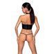 Комплект белья с открытой грудью Passion GENEVIA SET WITH OPEN BRA XXL/XXXL black, корсет, стринги SO8441 фото 2