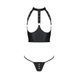 Комплект белья с открытой грудью Passion GENEVIA SET WITH OPEN BRA XXL/XXXL black, корсет, стринги SO8441 фото 3