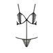 Комплект белья QUENTRIS BIKINI black S/M - Passion Exclusive, стринги и полуоткрытый лиф PS26602 фото 5
