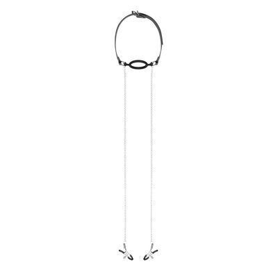 Затискачі для сосків з кляпом Bedroom Fantasies Nipple Clamps & Silicone Gag Ring SO8819 фото