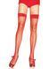 Чулки-сетка Leg Avenue Fishnet Thigh Highs Red, мелкая сетка, one size SO7973 фото 1