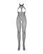 Бодистокинг из мелкой сетки с открытой грудью и доступом Obsessive Bodystocking N101 S/M/L, черный, SO7250 фото 3