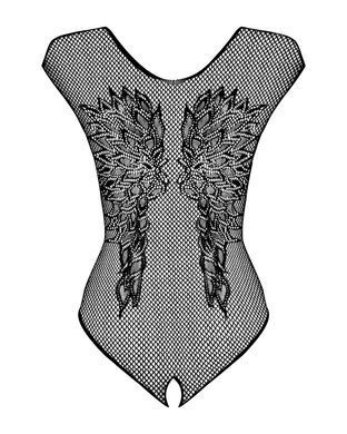 Бодистокинг из крупной сетки с кружевом Obsessive B112 teddy S/M/L, черный, с доступом SO7201 фото