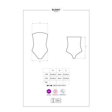Эротический костюм кролика Obsessive Bunny costume S/M, black, боди, чокер, гартеры, чулки, маска SO7701 фото