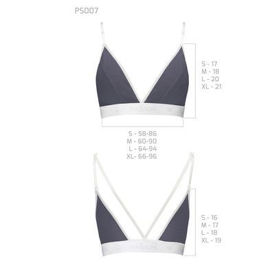 Спортивний топ з подвійними бретелями Passion PS007 TOP dark grey, size L SO4263 фото