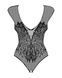 Бодистокинг из крупной сетки с кружевом Obsessive B112 teddy S/M/L, черный, с доступом SO7201 фото 4